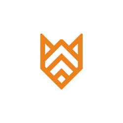 Creative fox head logo symbol design Royalty Free Vector