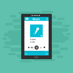 media player application app template with flat vector