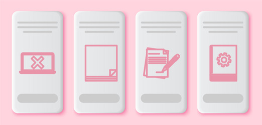 Set line laptop and cross mark on screen file vector