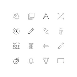 web linear thin icons set outlined simple vector image