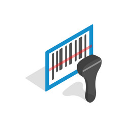 Barcode scanner icon isometric 3d style vector