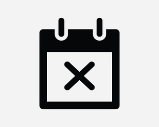 calendar event cancel icon delete remove cross x vector image