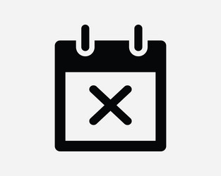 calendar event cancel icon delete remove cross x vector