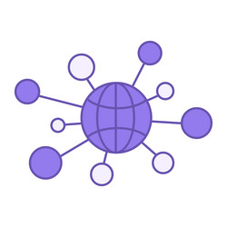 colored networking icon global network vector image