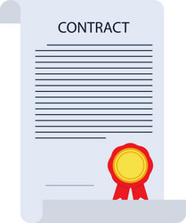contract business paper with print in flat style vector image
