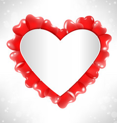 Frame in the shape of a heart for text with red vector