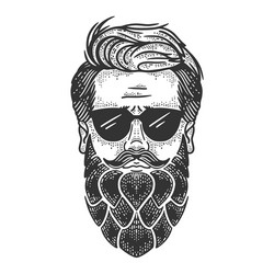 Man with hop beard sketch vector