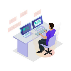 Programming Isometric Concept vector image