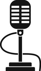 retro microphone icon simple style vector