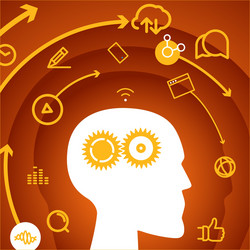 workflow social media concept with different web i vector image