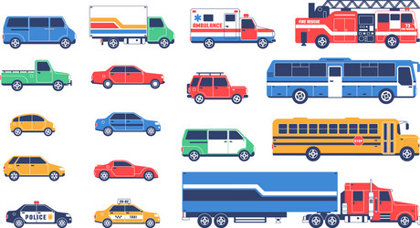Modern Vehicle Set Vector Image