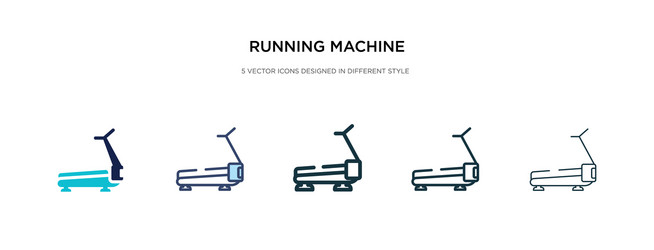 Running machine icon in different style two vector