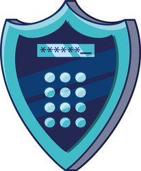 shield with digital access code vector