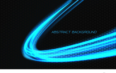 Abstract blue light curve speed technology vector