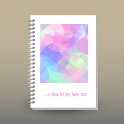 cover of diary or notebook holographic pattern vector