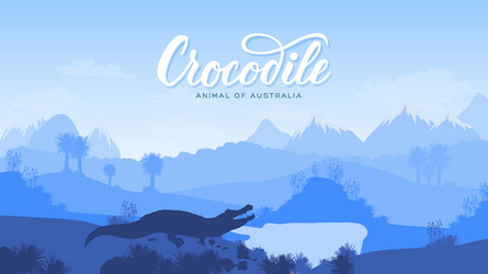 crocodile hunt for prey in the desert Vector Image
