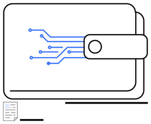 digital wallet design with circuit nodes vector image
