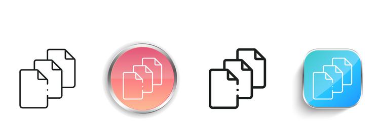 files icon thin linear regular and button style vector image