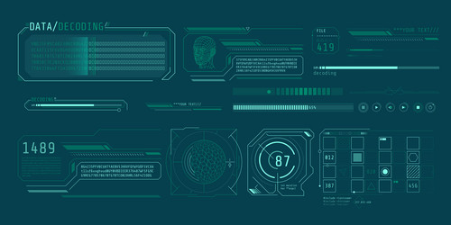 hud interface design for decoding big data vector image