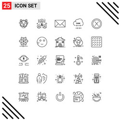 pack 25 modern lines signs and symbols for web vector