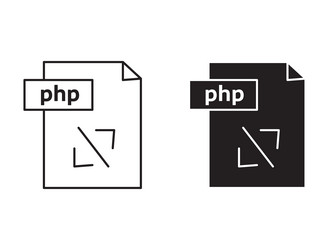 php outline icon drawing set for app web use vector image