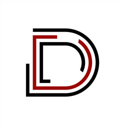 simple d ddd ccd dcc initials geometric network vector image