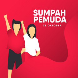 sumpah pemuda celebration template design vector