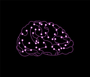 virtual brain neurons and neural networks digital vector image