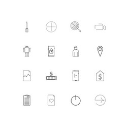 web linear thin icons set outlined simple vector image