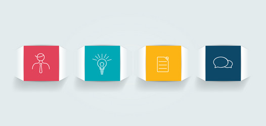 4 steps tutorial chart diagram one two three four vector image