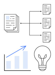 document organization with data flow growth chart vector image