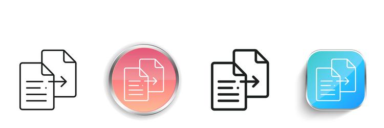 files icon thin linear regular and button style vector image