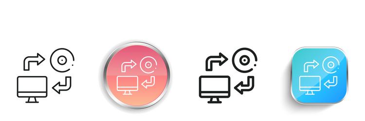 installation icon thin linear regular and button vector image