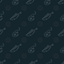 pub print seamless pattern with fish and shrimp vector image
