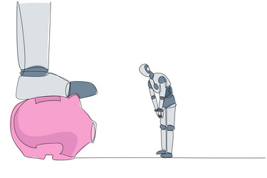 single continuous line drawing a new robot nodded vector image