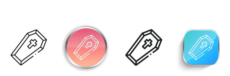coffin icon thin linear regular and button style vector image