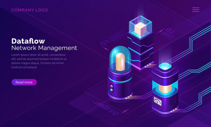 data flow network manager isometric concept vector image