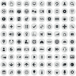 Game 100 icons universal set for web and ui vector