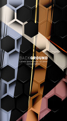 vertical hexagon background gradient color light vector image