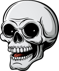 Cartoon Skull with Smile Vector Image