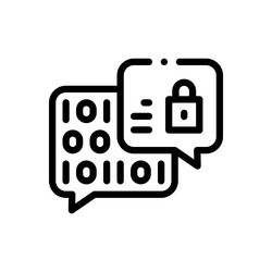 encryption icon thin linear style design isolated vector image
