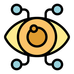 eye showing data analysis system connecting vector image