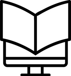 Reading on computer icon outline vector