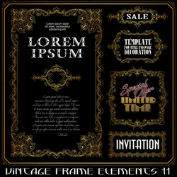set frame and border design elements vector image