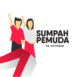 sumpah pemuda celebration template design vector