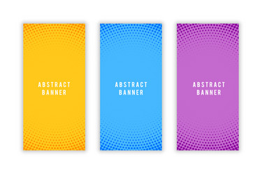 Abstract halftone style empty vertical banners set vector