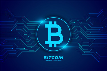 bitcoin technology background with circuit lines vector image