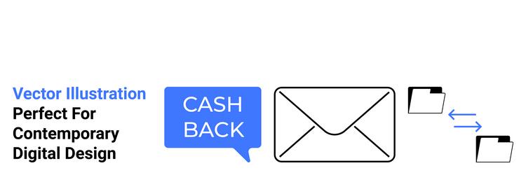 cashback notification email with file exchange vector image