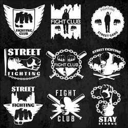 Fight Club Symbols Vector Image