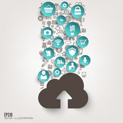 flat abstract background with web icons interface vector image